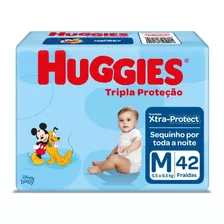 Fralda Huggies Tripla Proteção Tam M Pacote Mega 42 Uni