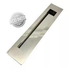 Par Puxador Concha De Embutir Para Porta Inox Polido 25cm