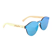 Lentes De Sol Madera Bambu Azul Palmtree Uv400