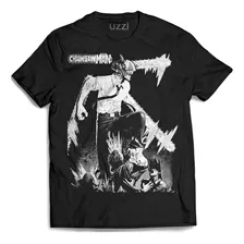 Camiseta Chainsaw Man Denji Camisa Anime Serra Na Cabeça Pb