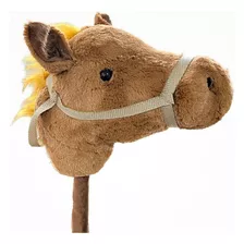 Cavalo De Pau Cabeça Pelúcia Com Som E Rodinhas 99cm Marrom