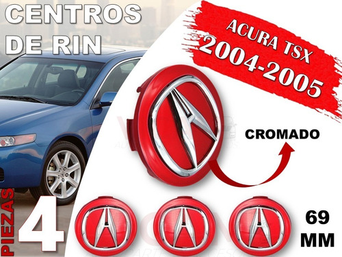 Kit De Centros De Rin Acura Tsx 2004-2005 69 Mm (rojo) Foto 2