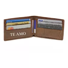 Billetera Hombre Cuero Personalizadas Iniciales Tarjetero