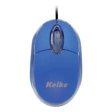 Mouse Optico Usb Kolke Luminoso Ideal Pc Notebook Colores Color Azul