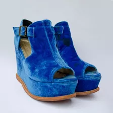 Zapatos Mujer De Gamuza Azules Ricky Sarkany
