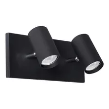 Aplique Baño Pared 2 Luces Negro Moderno Led Gu10 Vg