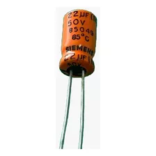 100x Capacitor Eletrolítico 22uf/50v 85° 6,3x11mm Siemens