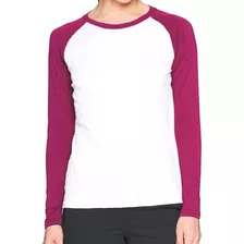 Playera Beibolera Raglan Lisa Sublimacion Mujer Manga Larga