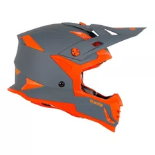 Capacete Downhill Enduro Army Cinza Fosco/laranja Fluor