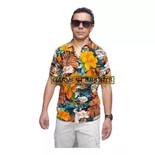 Camisa Floral Havaiana Viscose 
