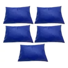 Kit 5 Capas Travesseiro 50x70cm Impermeável Azul Promocional