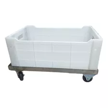 Carrinho Tartaruga Inox Para Transporte De Caixa 61x41 200kg