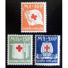 Finlandia, Serie Yv. 156-58 Cruz Roja 1930 Nueva L8544
