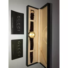 Reloj Gucci 3000 2.m Enchapado En Oro 18k En Caja Impecable.