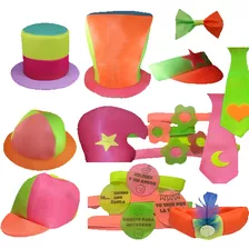 Cotillon Fiesta Combo Fluo Gorro Vincha Otros Cumpleaños X75