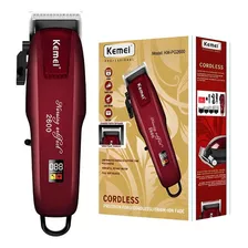 Máquina De Cabelo Profissional Sem Fio Kemei Km-pg2600 Bordô