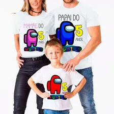 Kit 3 Camisetas Among Us Personalizada Familia