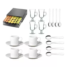 Dispensador X36 Dolce Gusto +4 Tazas Café + Cucharas+4 Tazas