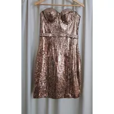 Vestido Strapless Rosh Dorado Espectacular!!!!!