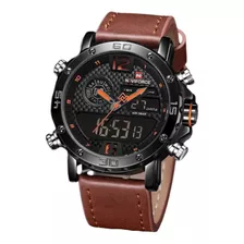 Reloj Naviforce Nf9134m Analogico Y Digital De Cuero