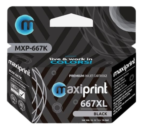 Cartucho Maxiprint Compatible Hp 667xl Negro (3ym81al)