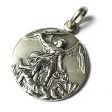 Medalla San Miguel Arcangel Plata 925 22 Mm. Diametro