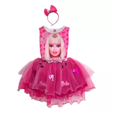 Vestido Disfraz Muñeca Barbie Fiesta Cumpleaños Bonito Rosa Tutu