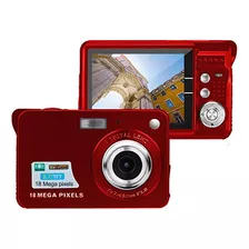 Camara Digital Acuvar 18mp Recargable Panel Lcd Rojo