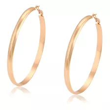 Arracada Oro 18k Laminado 6.7cm Grandes Elegante Hermosas