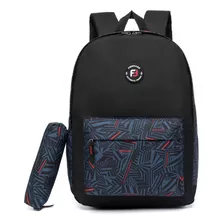 Kit Mochila Estojo Masculina Bolsa Moda Reforçada Casual