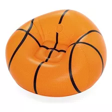 Sillón Inflable Tipo Puff Basketball Bestway Modelo 75103 Color Naranja