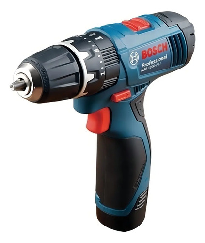 Taladro Percutor Atornillador Inalámbrico De 10mm Bosch Gsb 1200-2-li 12v + Accesorios Con Maletín De Transporte Azul