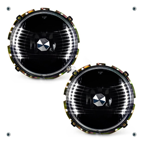 Unidad Faros Led Con Vela Diamantada Vocho Sedan H4 7 PLG Foto 10