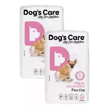 Kit C/ 2 Fraldas Higiênica Pet P/ Cães Fêmea Pequeno 48 Unid