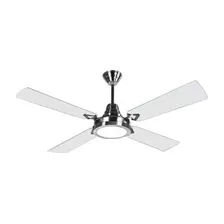 Ventilador De Techo Acero 4 Palas Transparente Y Led 18w Tg