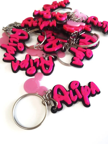 Llaveros Souvenir Minnie Mickey Personalizado Nombre X15