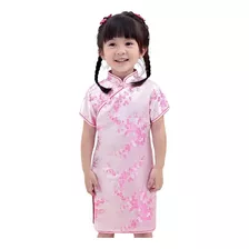Vestido Infantil Com Estampa De Flor De Cerejeira - Rosa