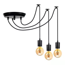 Lustre Aranha Com 3 Pendentes Cabo 3 Metros 110/220w