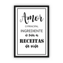 Plaquinha Placa Quadro Mdf 30x40cm Amor Cozinha Receitas