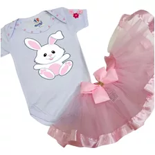 Conjunto Infantil Páscoa Coelhinha Luxo Fantasia Barata