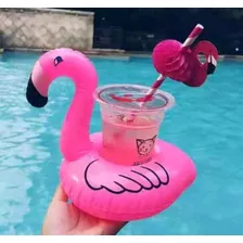 Kit 10 Boia Porta Copo Flamingo Inflável Piscina Porta Lata