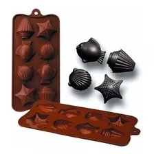 Forma Molde Silicone Chocolate Bombom Praia Concha Pascoa