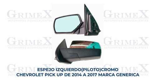 Espejo Chevrolet Pick Up 2014-14-2015-2016-2017-17 Ore Foto 2