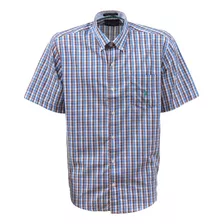 Camisa Masculina Manga Curta Xadrez Azul Austin Western 3358