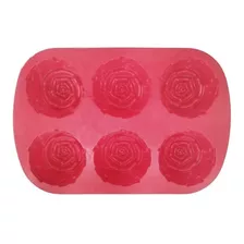 Molde Silicona X 6 Rosas - Jabón Vela Cupcake Yeso Resina