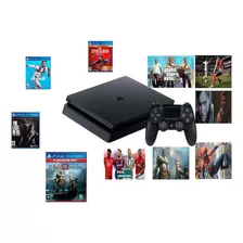 Sony Playstation 4 Slim 500gb Com Jogos Fisico