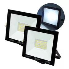 Paquete De 2 Reflector Led 100w Iluminación Exterior Ip65