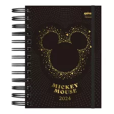 Agenda Mini Mickey Mouse Capa Dura 11,7cm X 16,4cm Ano 2024 Cor Da Capa Preto