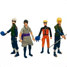 Kit C/4 Bonecos Naruto Uzumaki Articulados Sasuke Kakashi