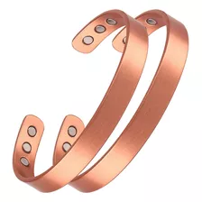 Fascio Pulsera De Cobre Puro De 2 Piezas Para Hombres Y Muje